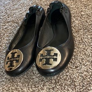 Black Reva Tory Burch Flats Size Five